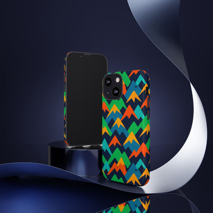Vibrant Mountain Design Protective Phone Case with Colourful Abstract Pattern for Stylish Protection Compatible with iPhone 13, 14, 15 & 16 – All Models Including Pro, Pro Max & Plus