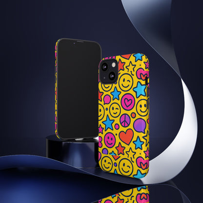 Multicolour Emoji Protective Phone Case with 3D Wrap Design for Stylish Protection and Individual Expression Compatible with iPhone 13, 14, 15 & 16 – all models including Pro, Pro Max & Plus