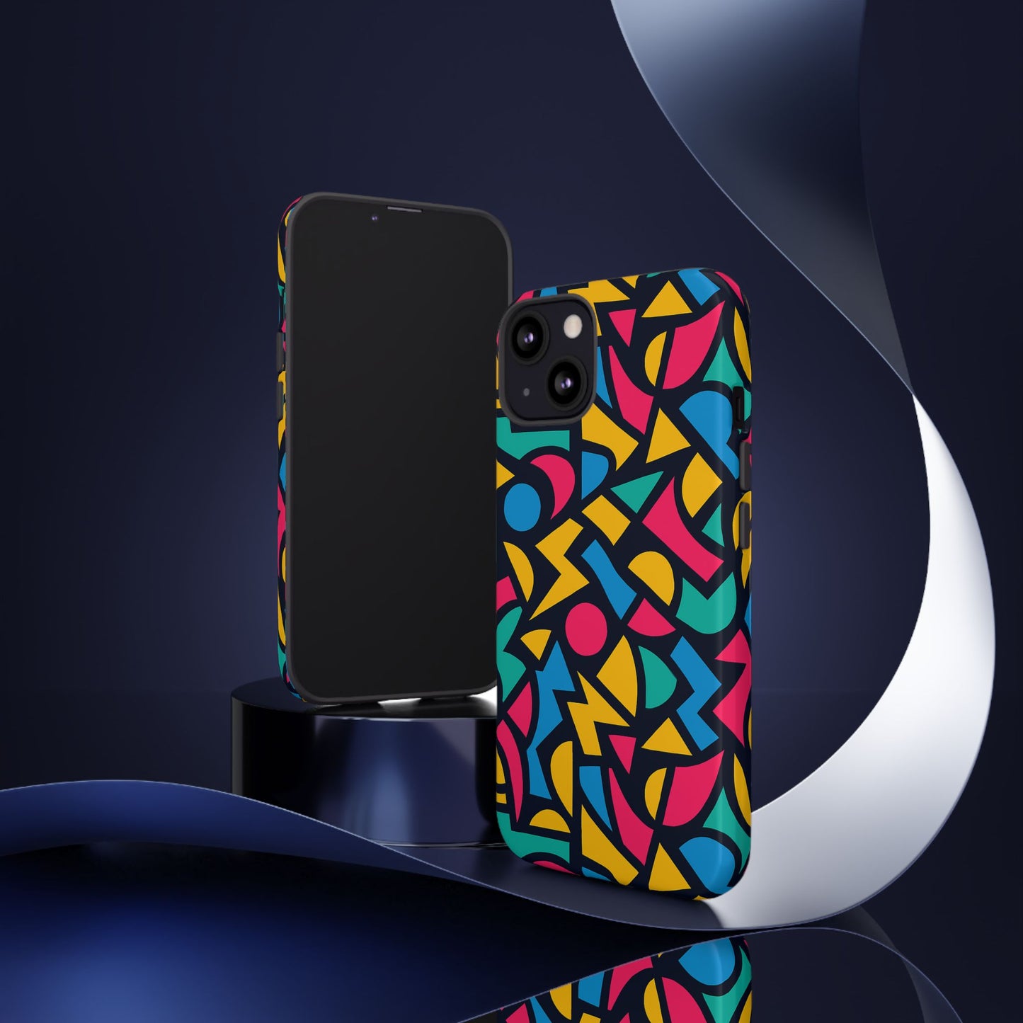 vibrant retro aesthetic phone case – stylish protection in multicolour design – compatible with iphone 13, 14, 15 & 16 – all models including pro, pro max & plus