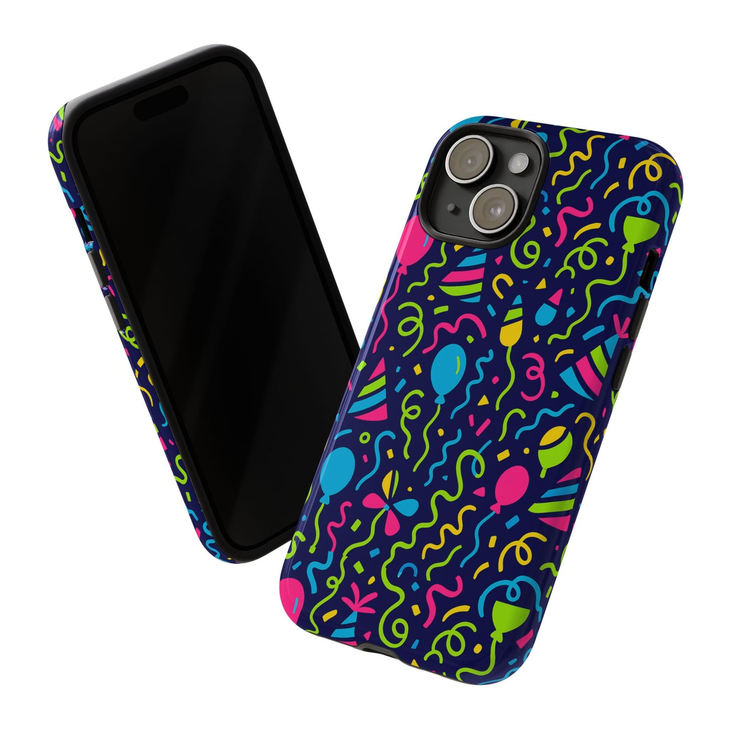 vibrant 3d wrap protective phone case with multicolour party design for playful smartphone accessories compatible with iphone 13, 14, 15 & 16 – all models including pro, pro max & plus