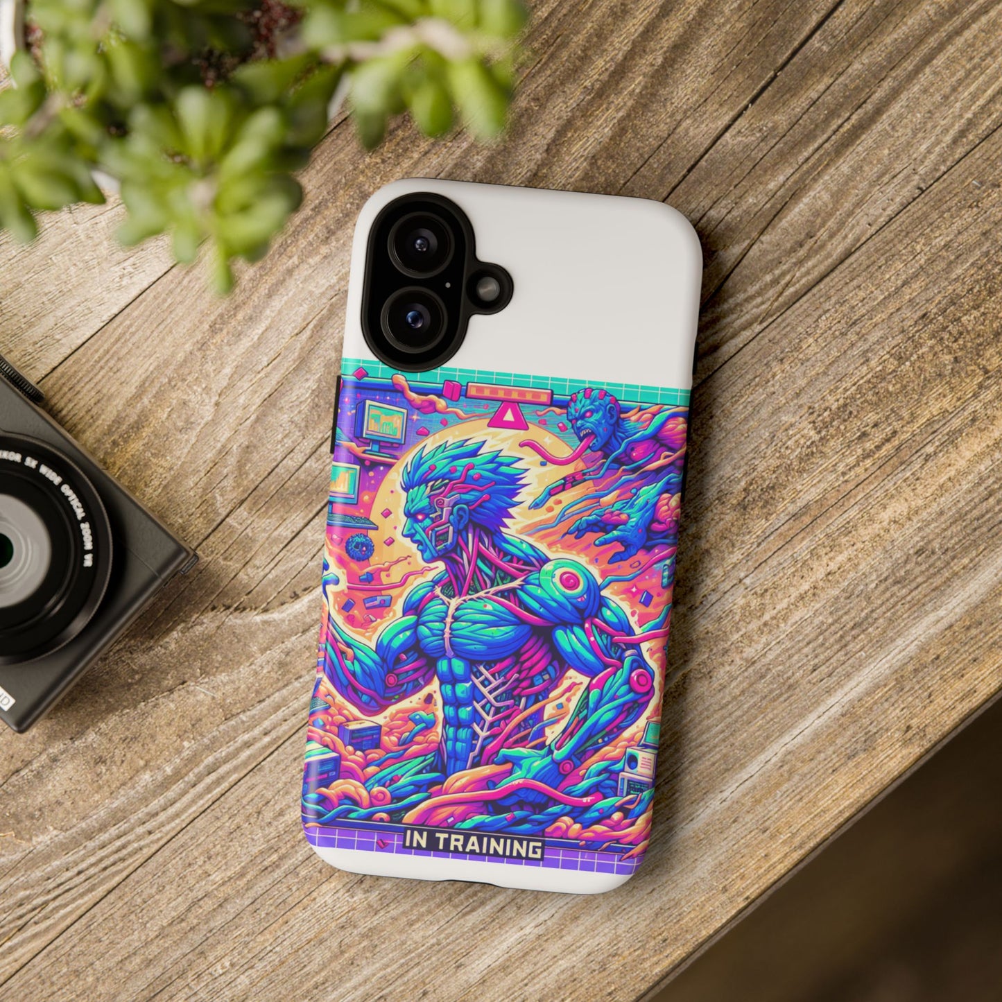 giga chad in training protective phone case for anime fans