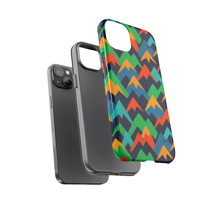 Vibrant Mountain Design Protective Phone Case with Colourful Abstract Pattern for Stylish Protection Compatible with iPhone 13, 14, 15 & 16 – All Models Including Pro, Pro Max & Plus