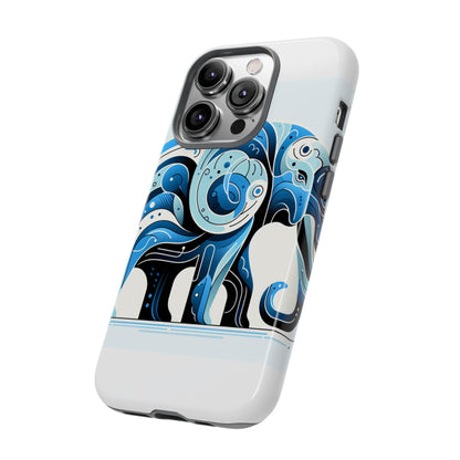 Vibrant 3D Blue Elephant Design Protective Phone Case – Unique Abstract Art Style for Stylish Protection Compatible with iPhone 13, 14, 15 & 16 – all models including Pro, Pro Max & Plus