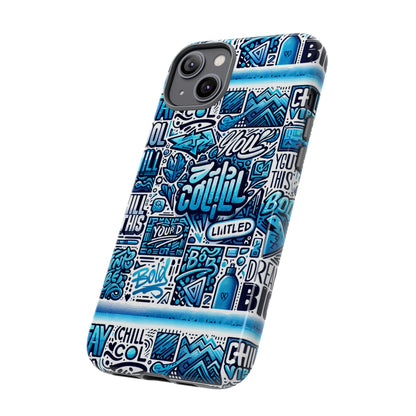 Blue Pattern Image 23 Phone Case for Mobile Phones Shockproof TPU Cover with Vivid 3D Wrap Design and Retro Anime Comic Style