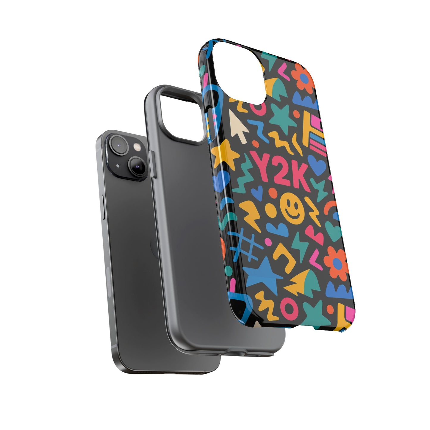 vibrant y2k design 3d wrap protective phone case for unique style and fashion accessory compatible with iphone 13, 14, 15 & 16 – all models including pro, pro max & plus