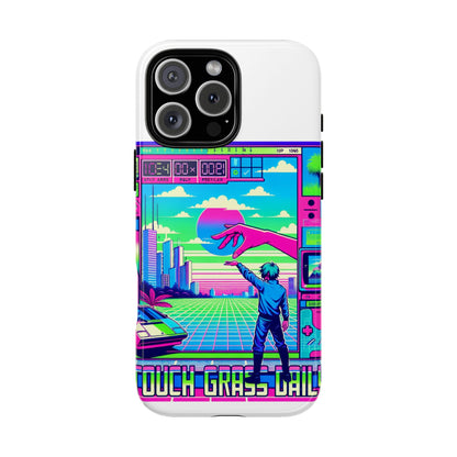 Touch Grass Daily 3D Wrap Protective Phone Case for Smartphones, Durable Shock Absorption, UV Protected, Unique Anime Design, Fun Gift for Tech Enthusiasts