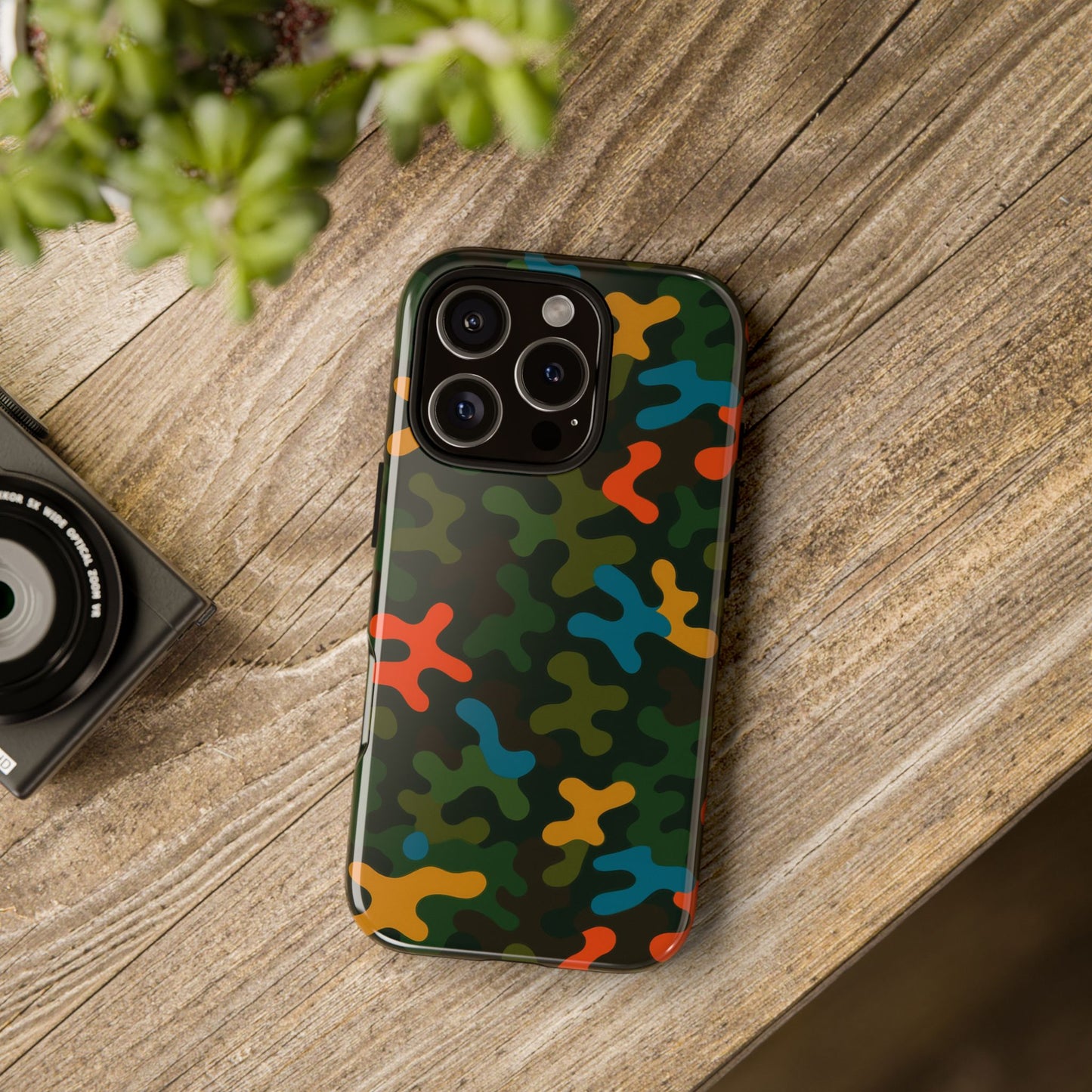 multicolour camouflage 3d wrap protective phone case stylish design for men and women stylish protection compatible with iphone 13, 14, 15 & 16 – all models including pro, pro max & plus