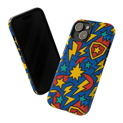 Multicolour Superhero Phone Case with 3D Design for Playful Protection Compatible with iPhone 13, 14, 15 & 16 – all models including Pro, Pro Max & Plus