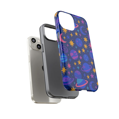Vibrant Space Theme Protective Phone Case for Unisex – Colourful 3D Design Fashion Accessory Compatible with iPhone 13, 14, 15 & 16 – All Models Including Pro, Pro Max & Plus