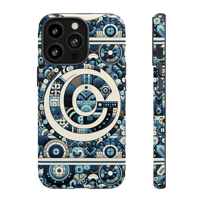 Blue Letter Alphabet C Phone Case for Smartphone Protection Shock Absorption Durable Silicone Cover with 3D Wrap Design