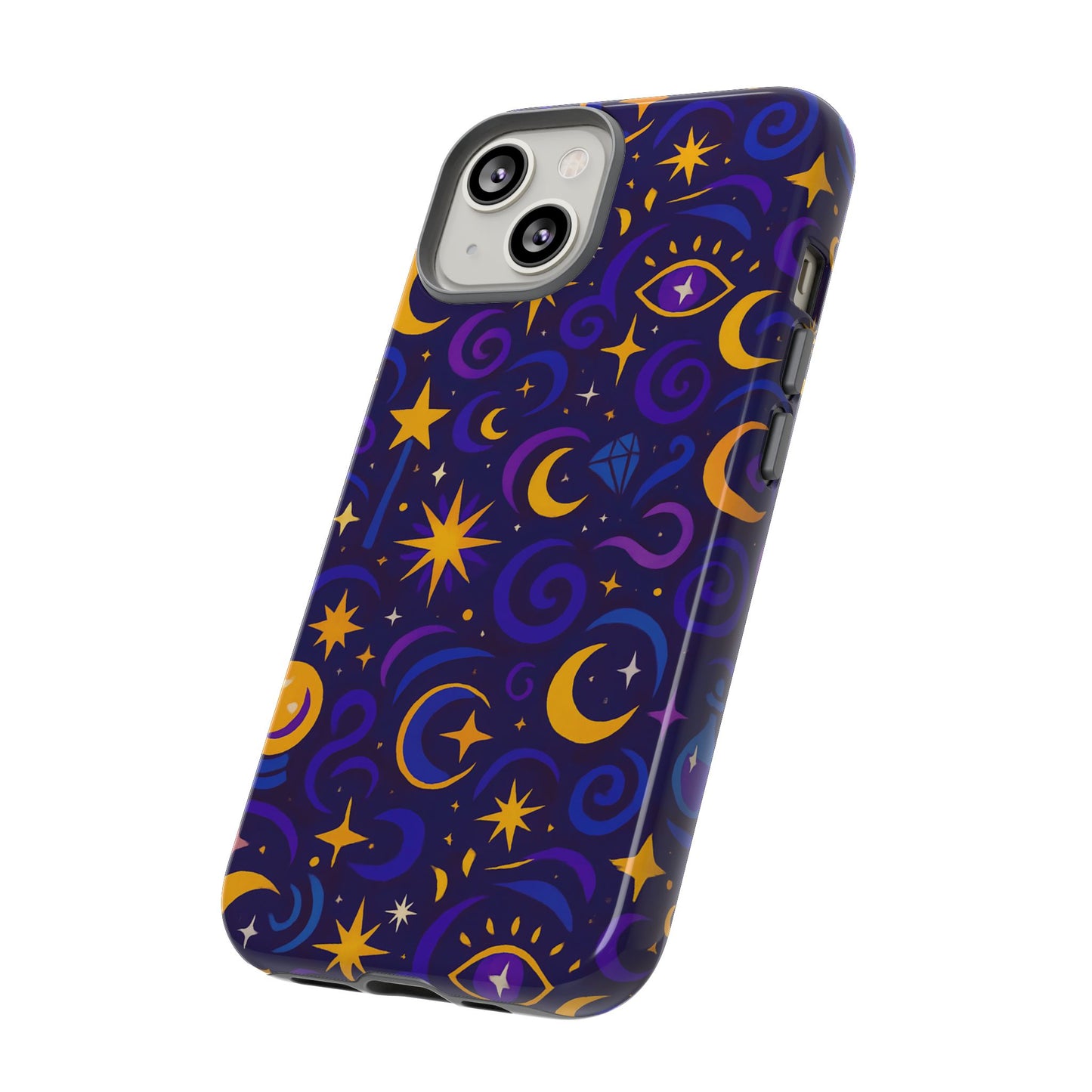 vibrant 3d cosmic design phone case for stylish protection with multicolour stars and swirls compatible with iphone 13, 14, 15 & 16 – all models including pro, pro max & plus