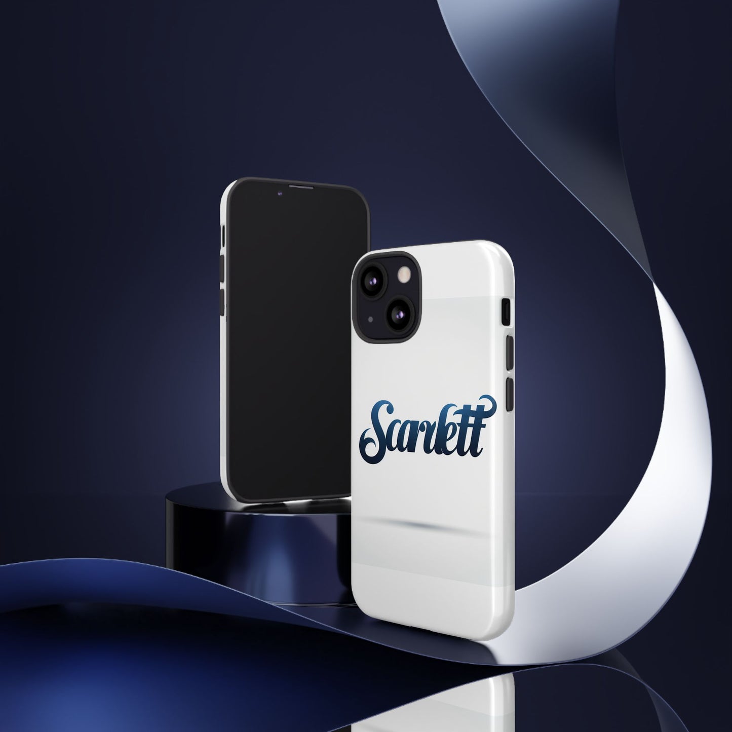 vibrant 3d wrap protective phone case with blue script design – unique fashion accessory – compatible with iphone 13, 14, 15 & 16 – all models including pro, pro max & plus