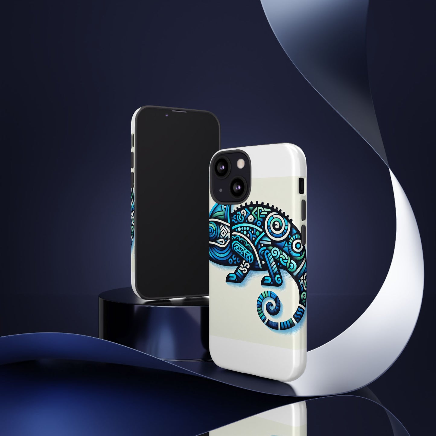 vibrant 3d chameleon phone case with blue design for stylish protection compatible with iphone 13, 14, 15 & 16 – all models including pro, pro max & plus