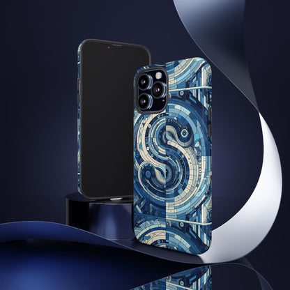 Blue Alphabet S Phone Case for Samsung and iPhone Shockproof Protective Cover with 3D Wrap Design and Vibrant Print