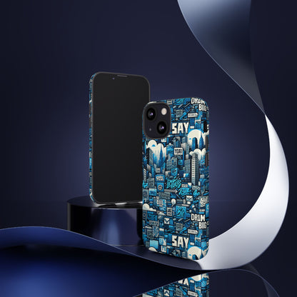 Blue Pattern Image 25 Phone Case for Men Women Slim Shockproof Protective Cover with 3D Wrap Design and UV Resistance