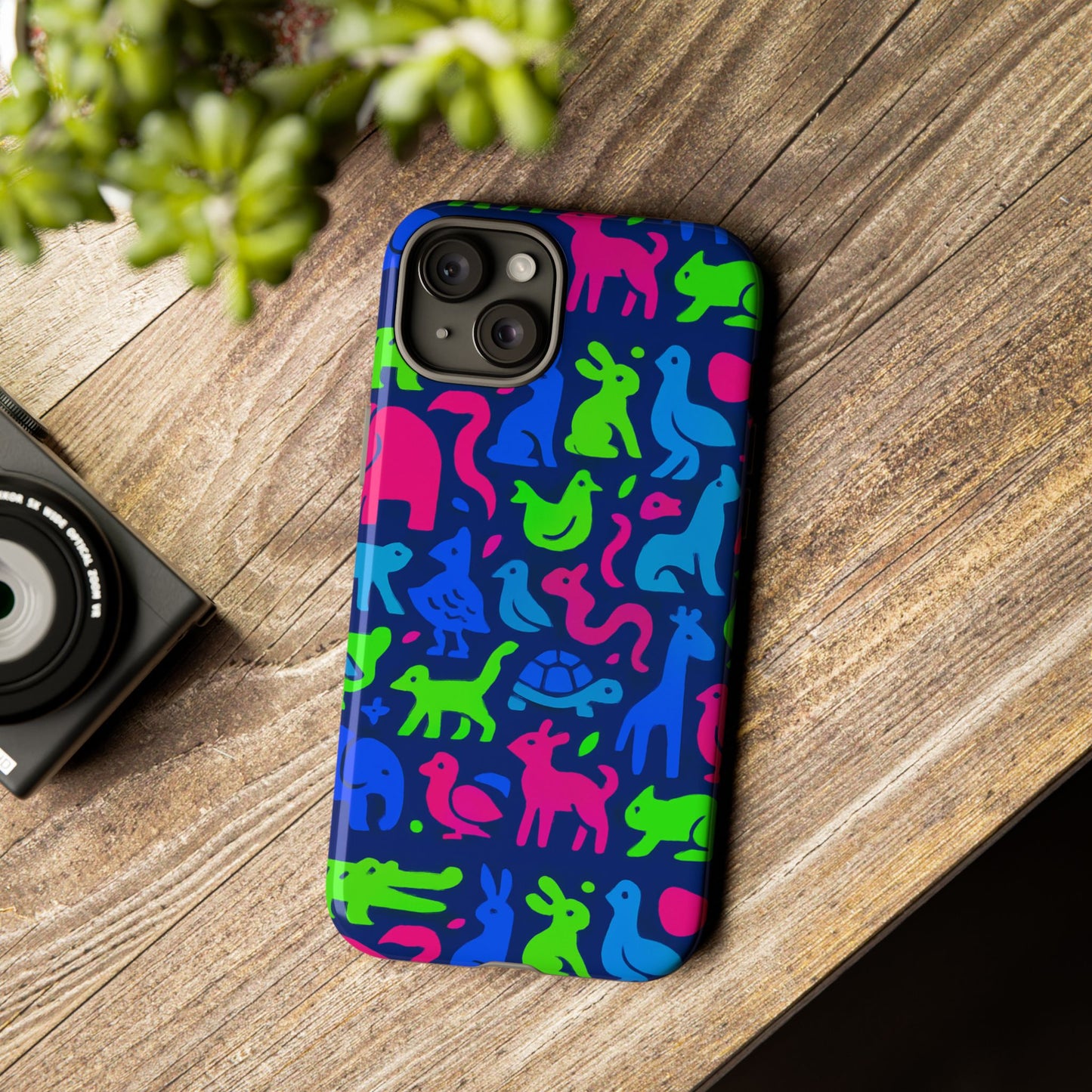 vibrant animal print phone case with 3d design for stylish protection compatible with iphone 13, 14, 15 & 16 – all models including pro, pro max & plus