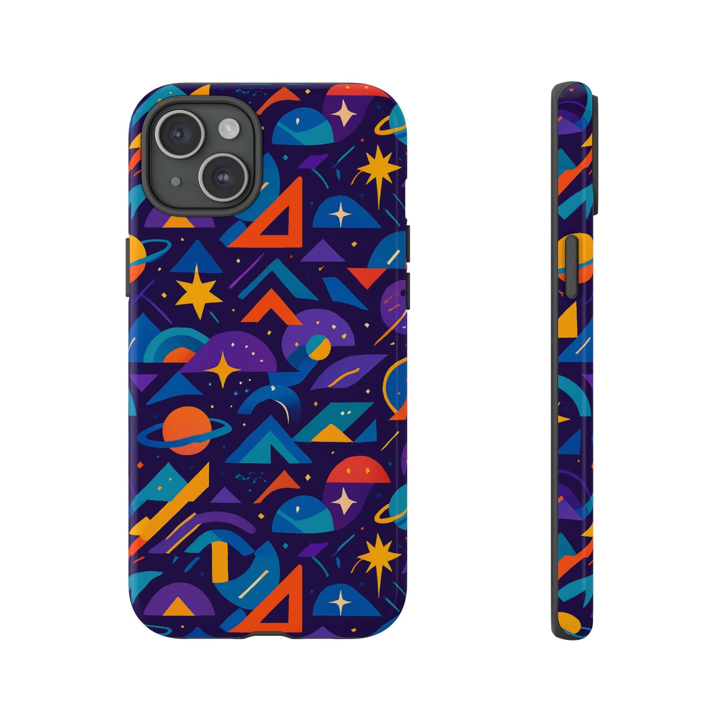 vibrant geometric 3d wrap protective phone case for unique accessories lovers compatible with iphone 13, 14, 15 & 16 – all models including pro, pro max & plus