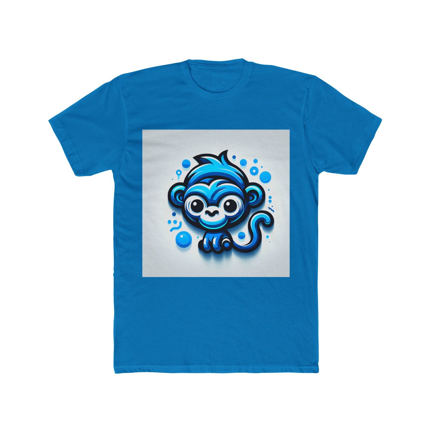 stylish unisex t-shirt - blue animal print, comfortable casual tee for men and women, trendy all-gender shirt