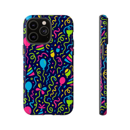 Vibrant 3D Wrap Protective Phone Case with Multicolour Party Design for Playful Smartphone Accessories Compatible with iPhone 13, 14, 15 & 16 – all models including Pro, Pro Max & Plus