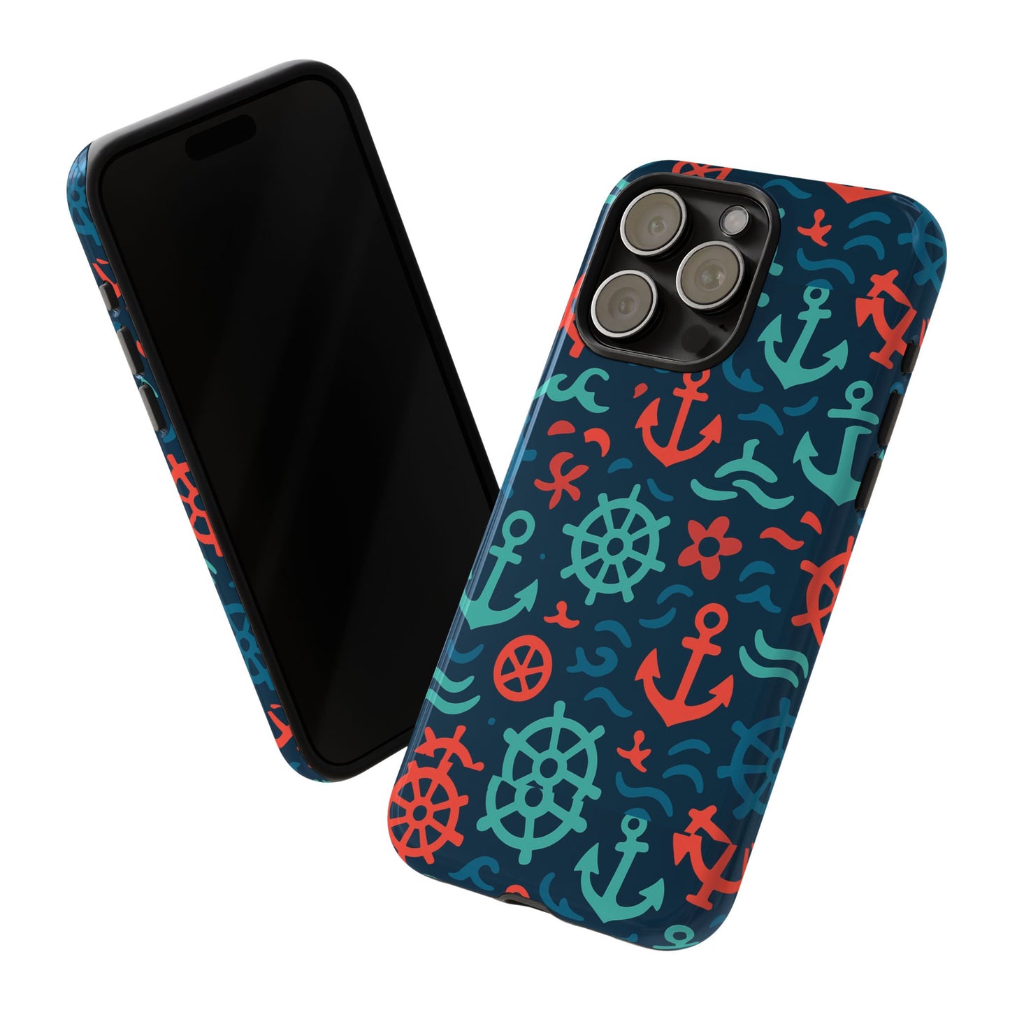 vibrant nautical multicolour 3d wrap protective phone case with retro design for men and women stylish accessory compatible with iphone 13, 14, 15 & 16 – all models including pro, pro max & plus