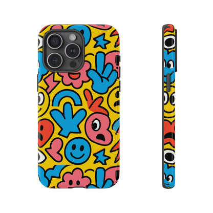 Vibrant Emoji Phone Case with Fun 3D Multicolour Design, Playful Protective Cover for Kids and Teens, Compatible with iPhone 13, 14, 15 & 16 – all models including Pro, Pro Max & Plus