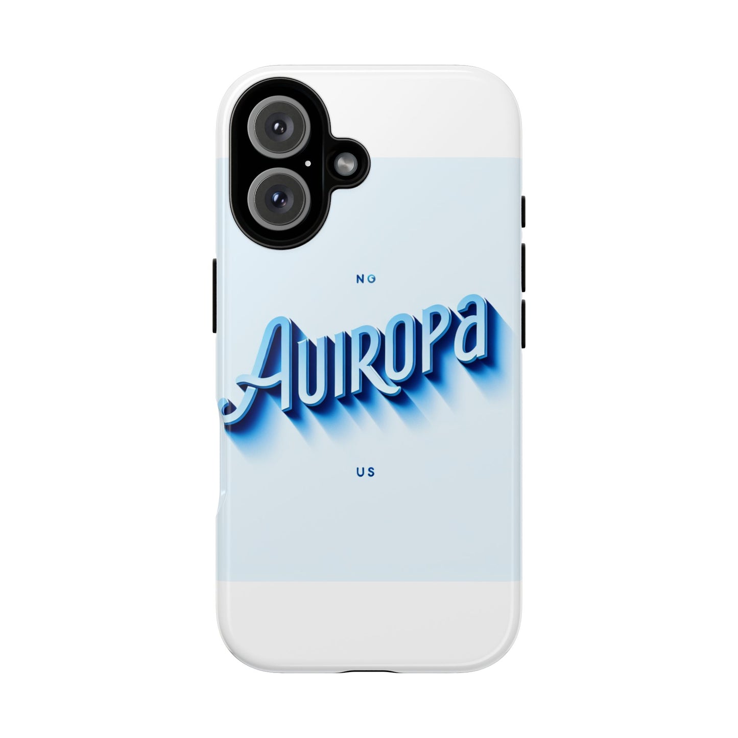 protective phone case with retro typography design in blue for stylish protection, compatible with iphone 13, 14, 15 & 16 – all models including pro, pro max & plus