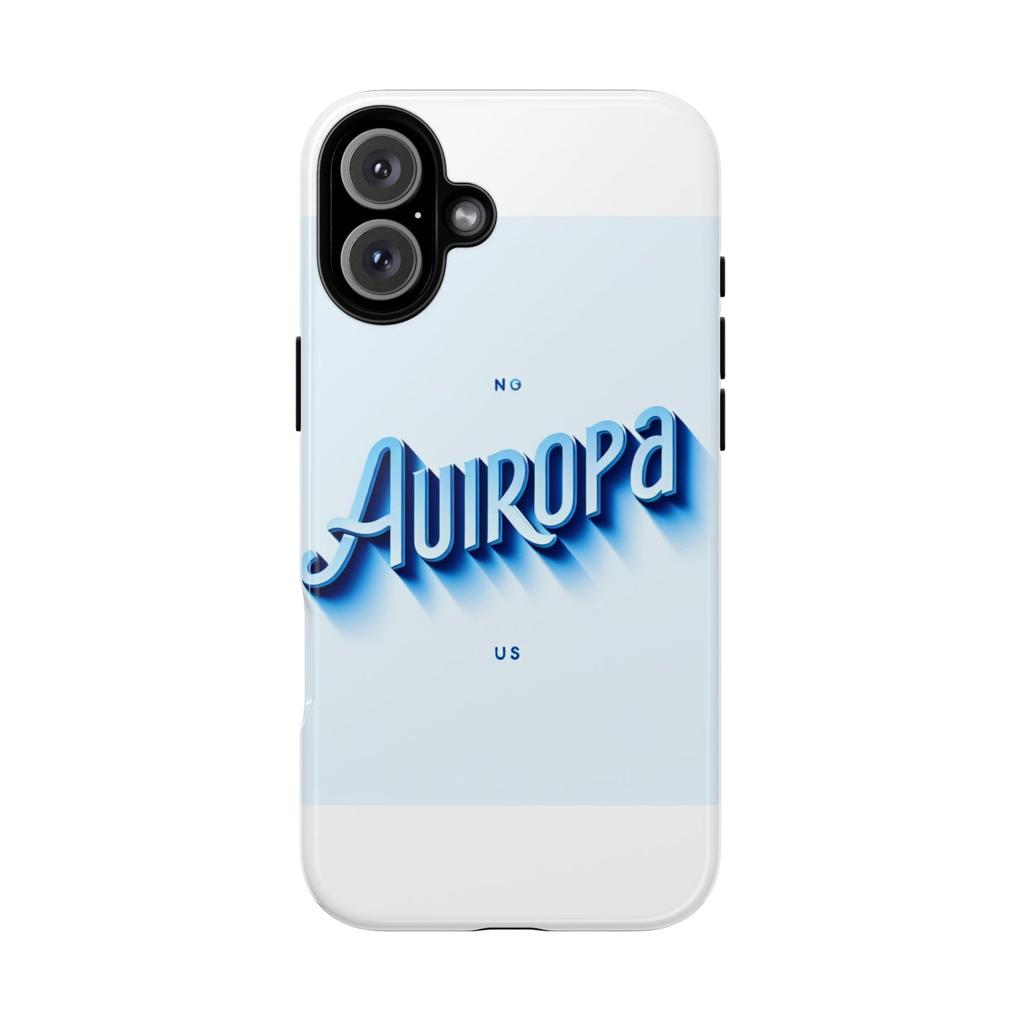 protective phone case with retro typography design in blue for stylish protection, compatible with iphone 13, 14, 15 & 16 – all models including pro, pro max & plus