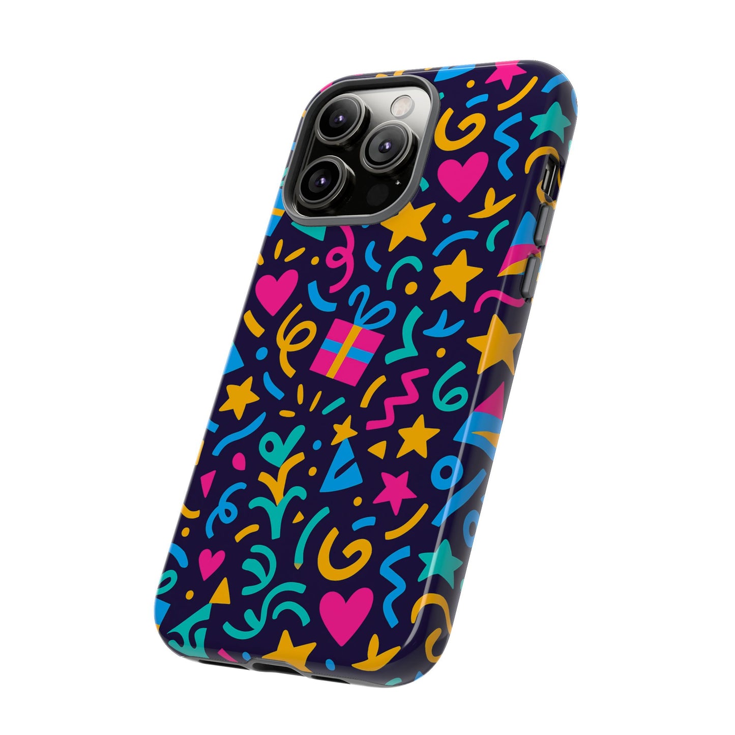 vibrant multicolour retro phone case with fun 3d design for stylish protection and unique expression compatible with iphone 13, 14, 15 & 16 – all models including pro, pro max & plus