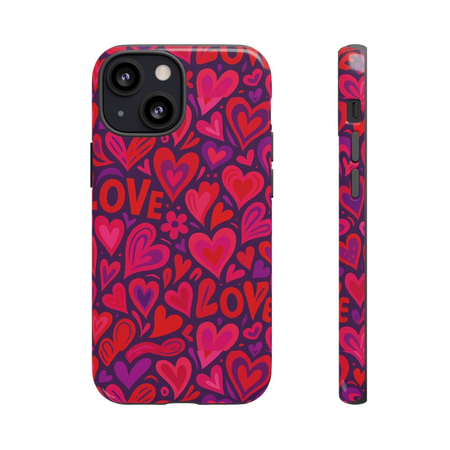 multicolour 3d heart pattern protective phone case for smartphones – vibrant design for stylish protection, compatible with iphone 13, 14, 15 & 16 – all models including pro, pro max & plus