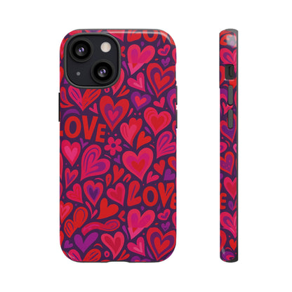 Multicolour 3D Heart Pattern Protective Phone Case for Smartphones – Vibrant Design for Stylish Protection, Compatible with iPhone 13, 14, 15 & 16 – all models including Pro, Pro Max & Plus
