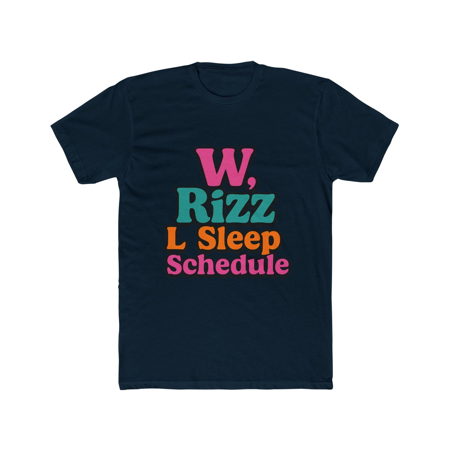 w, rizz, l sleep schedule meme unisex t-shirt - fun multicolor graphic tee for men and women, perfect gift for meme lovers