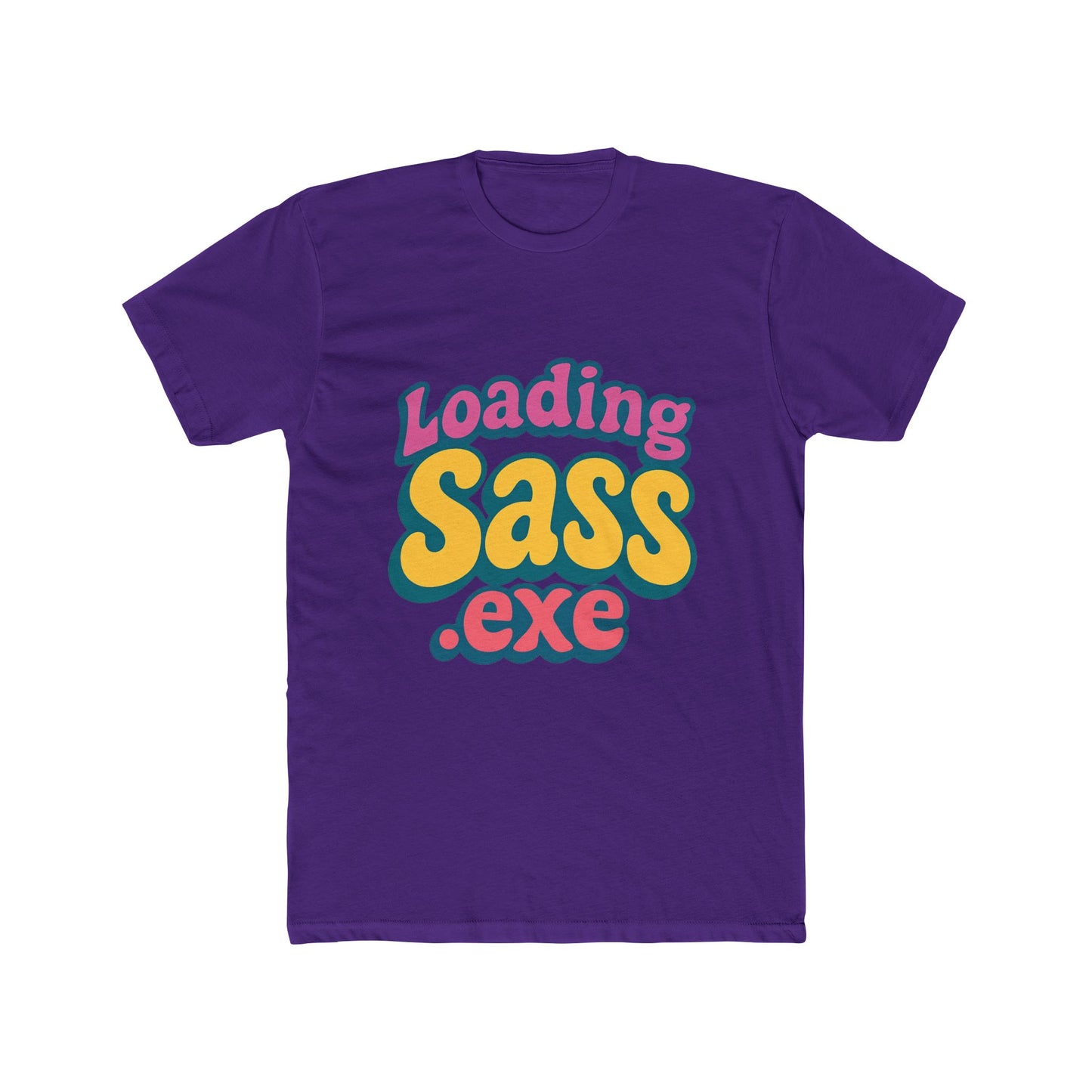loading sass .exe meme multicolor 1 unisex t-shirt – funny graphic tee for all genders, trendy viral print, comfortable cotton casual wear