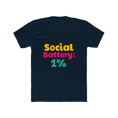 Social Battery 1% Meme Unisex T-Shirt – Multicolor Graphic Tee, Funny Casual Tee for Men and Women, Humorous T-Shirt for Everyday Wear, Sizes S-XXL