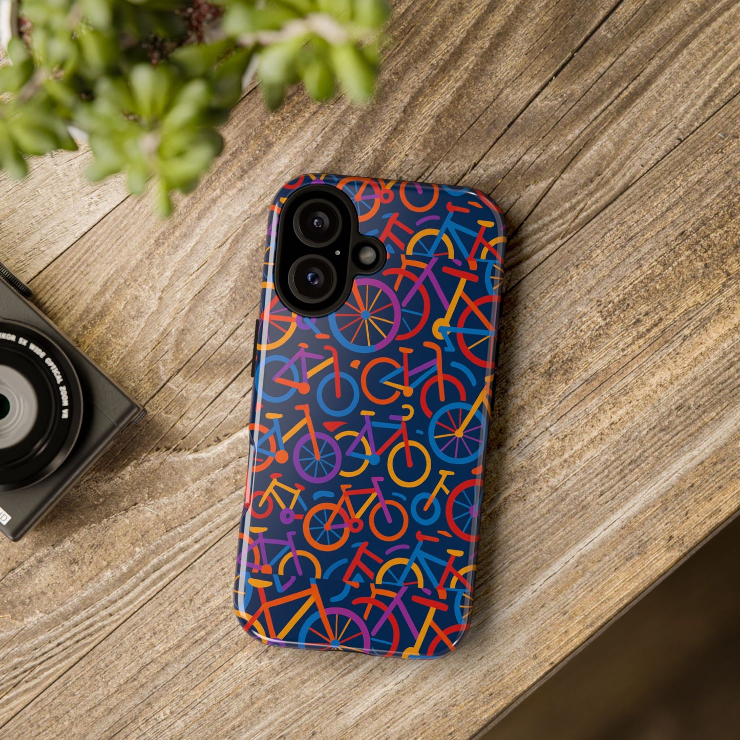 multicolour 3d bicycle pattern protective phone case stylish design for creative individuals compatible with iphone 13, 14, 15 & 16 – all models including pro, pro max & plus