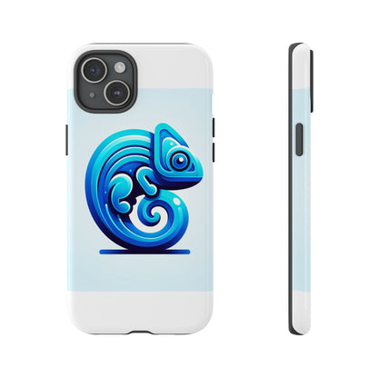 Vibrant 3D Chameleon Phone Case in Blue Retro Design for Stylish Protection – Compatible with iPhone 13, 14, 15 & 16 – all models including Pro, Pro Max & Plus
