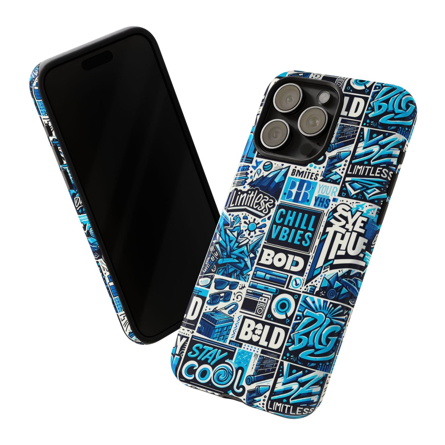 blue pattern image 9 phone case for smartphone protection with 3d wrap design and shock absorption in glossy or matte finish