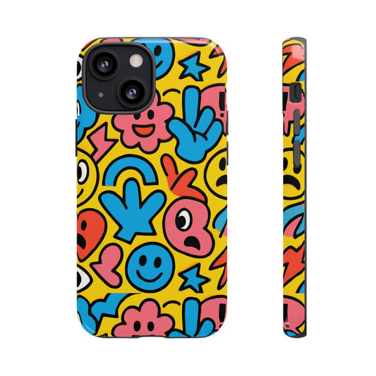 Vibrant Emoji Phone Case with Fun 3D Multicolour Design, Playful Protective Cover for Kids and Teens, Compatible with iPhone 13, 14, 15 & 16 – all models including Pro, Pro Max & Plus
