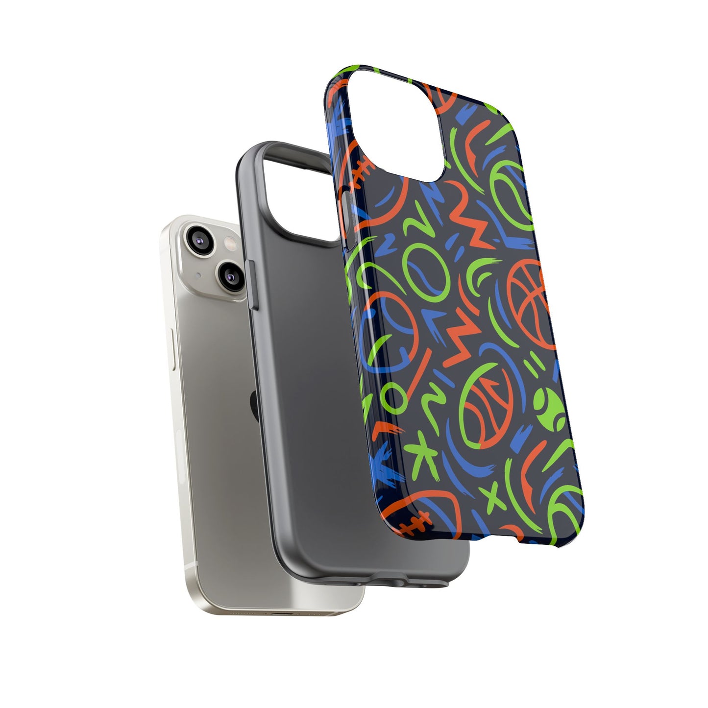 vibrant 3d wrap protective phone case with colourful sports design for unique style and expression compatible with iphone 13, 14, 15 & 16 – all models including pro, pro max & plus