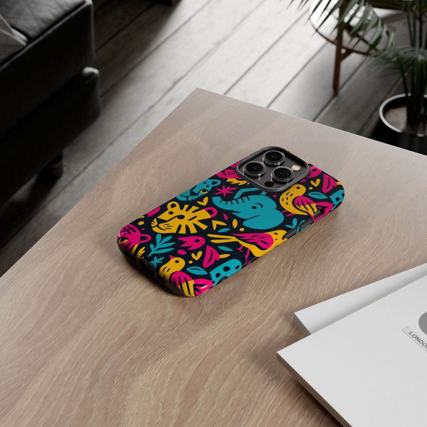 vibrant 3d animal print protective phone case colourful design for stylish protection compatible with iphone 13, 14, 15 & 16 – all models including pro, pro max & plus