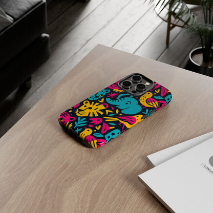Vibrant 3D Animal Print Protective Phone Case Colourful Design for Stylish Protection Compatible with iPhone 13, 14, 15 & 16 – all models including Pro, Pro Max & Plus