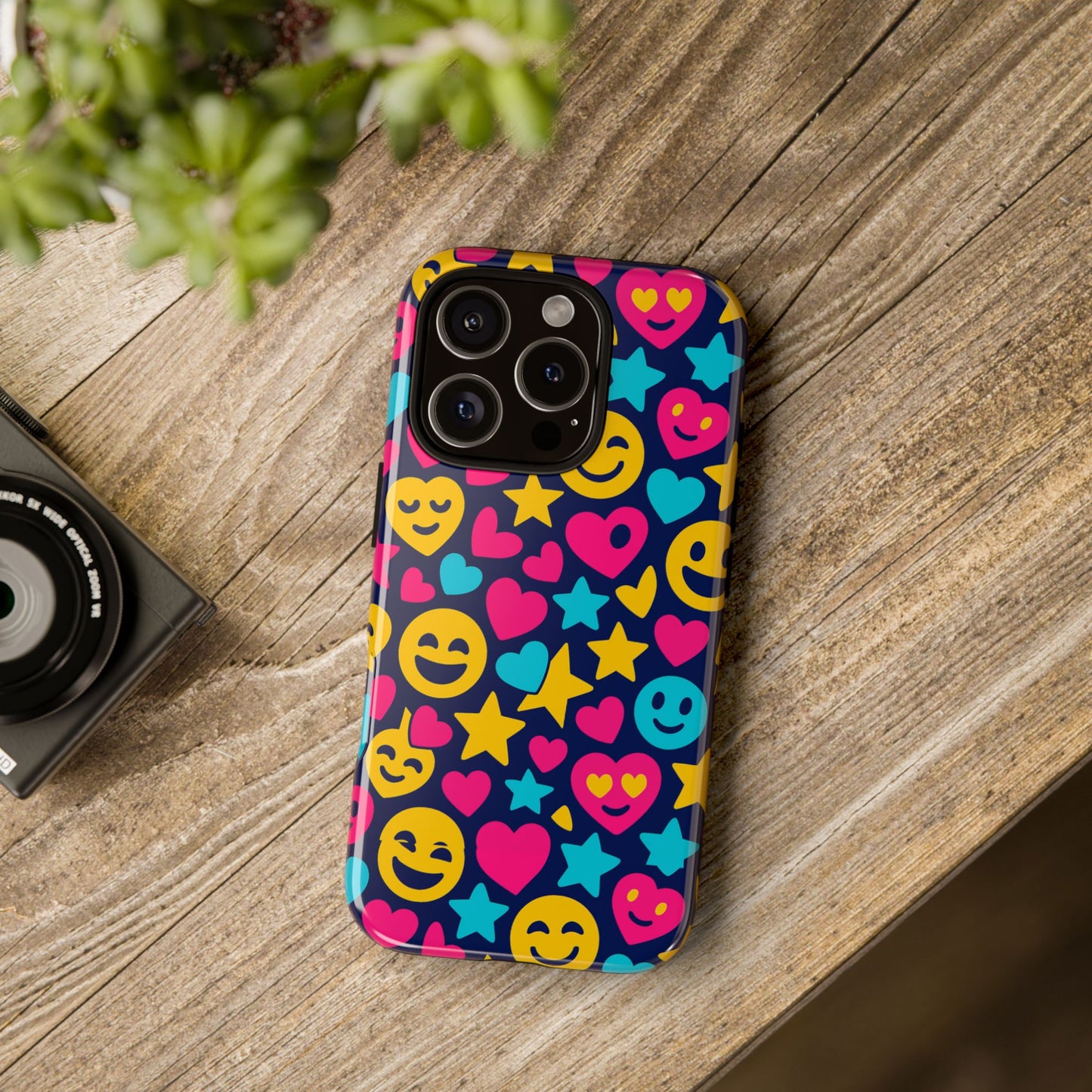 vibrant emoji protective phone case with 3d wrap design for fun style and robust protection compatible with iphone 13, 14, 15 & 16 – all models including pro, pro max & plus