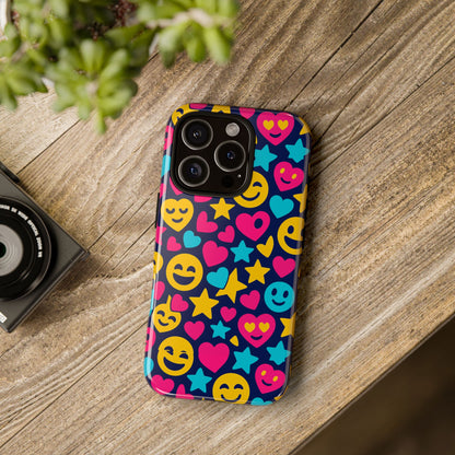 Vibrant Emoji Protective Phone Case with 3D Wrap Design for Fun Style and Robust Protection Compatible with iPhone 13, 14, 15 & 16 – All Models Including Pro, Pro Max & Plus