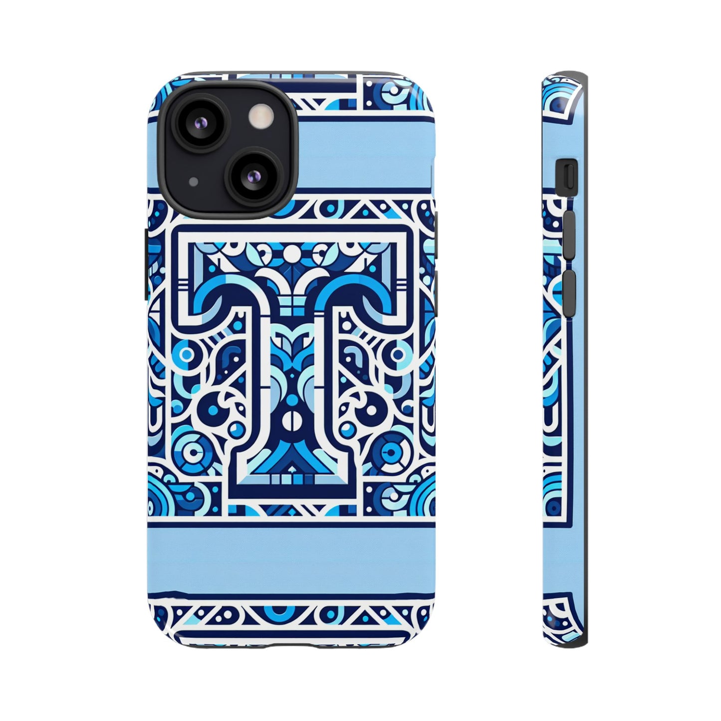blue alphabet t phone case with 3d wrap shock absorption and uv protection for kids and teens
