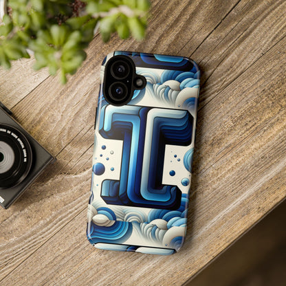 Blue Alphabet T Phone Case with 3D Wrap Design for Kids and Teens Shockproof TPU Cover with Vivid Colours and Anime-Inspired Graphics