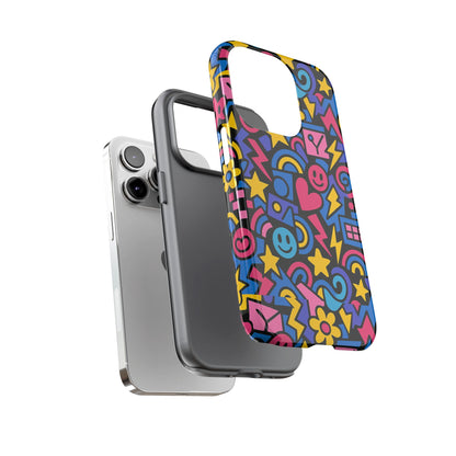 Vibrant Multicolour Cartoon Protective Phone Case – Playful 3D Design for Stylish Protection – Compatible with iPhone 13, 14, 15 & 16 – all models including Pro, Pro Max & Plus