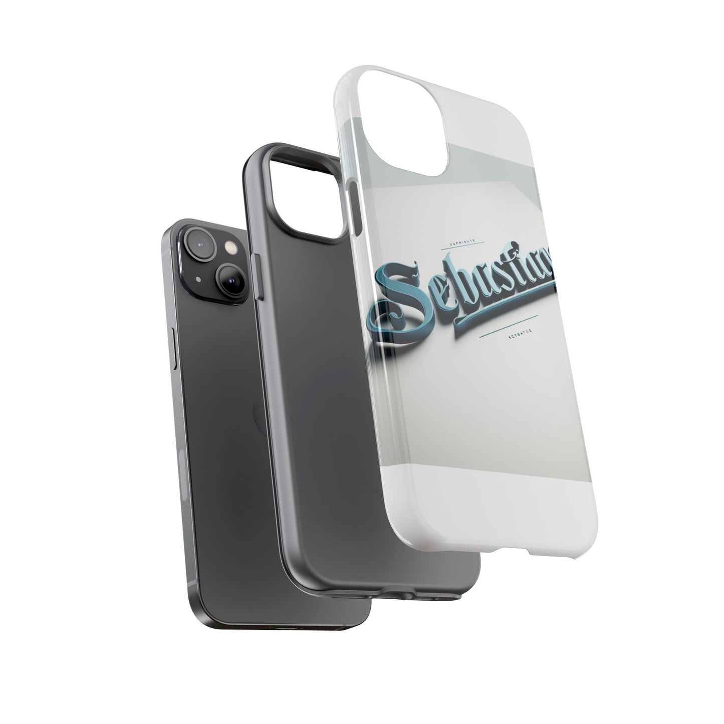 vibrant 3d wrap protective phone case in retro blue typography stylish accessory for self-expression compatible with iphone 13, 14, 15 & 16 – all models including pro, pro max & plus