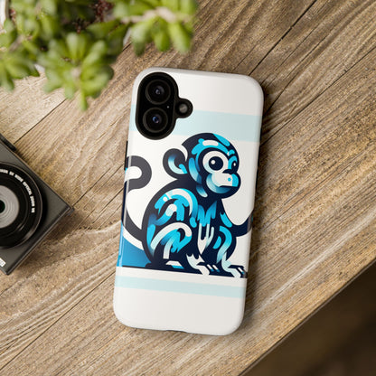 Vibrant 3D Monkey-Inspired Phone Case for Stylish Protection in Blue – Unisex Design Compatible with iPhone 13, 14, 15 & 16 – All Models Including Pro, Pro Max & Plus