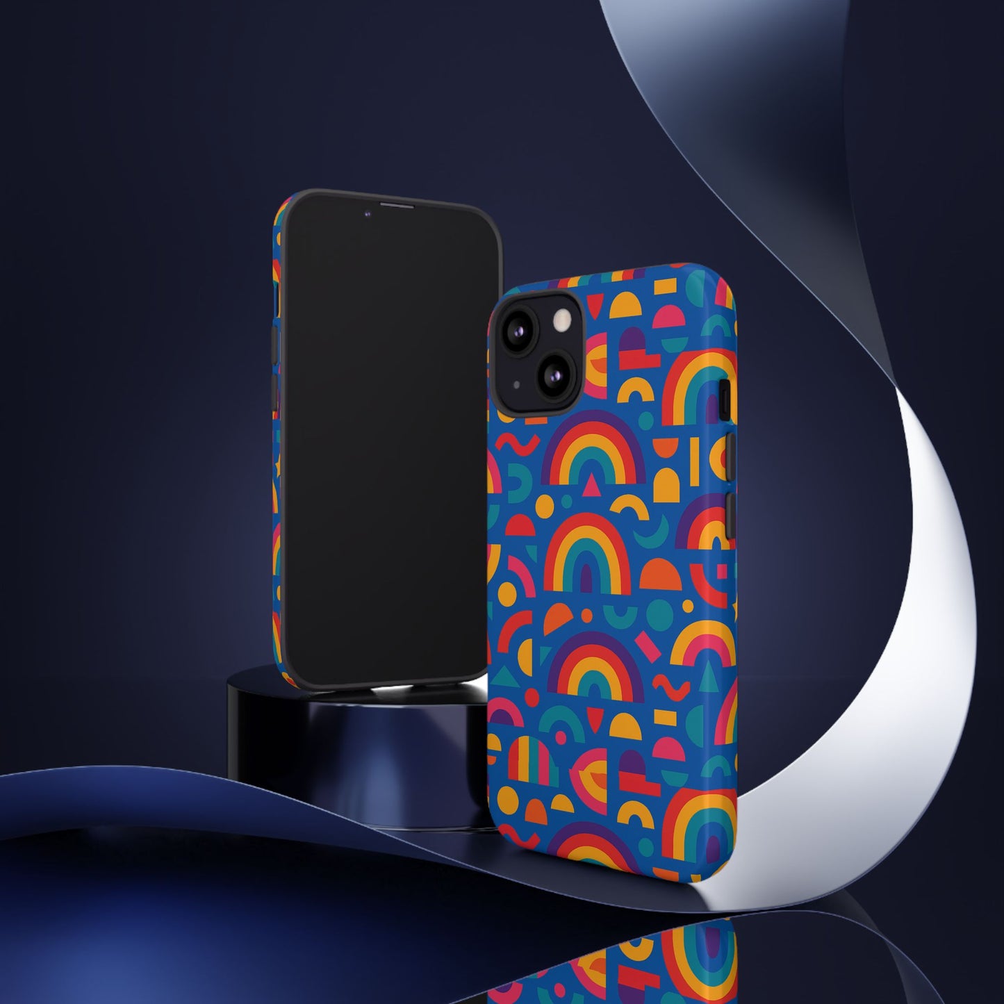 rainbow 3d wrap protective phone case stylish accessory for adults and teens compatible with iphone 13, 14, 15 & 16 – all models including pro, pro max & plus