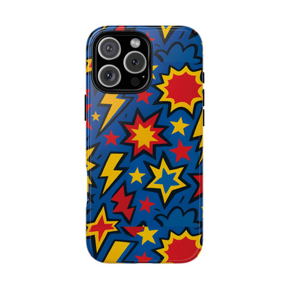 Vibrant 3D Superhero Design Protective Phone Case for Fun Retro Style and Unique Expression Compatible with iPhone 13, 14, 15 & 16 – All Models Including Pro, Pro Max & Plus
