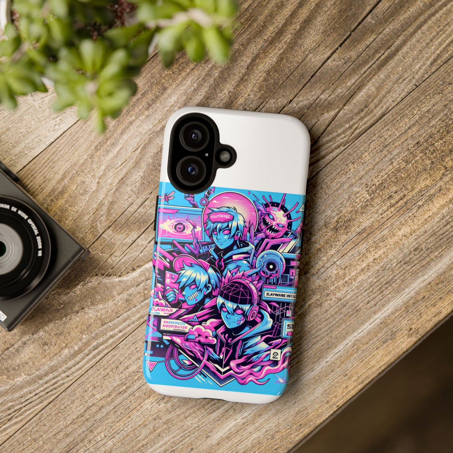 slayware installed protective phone case with 3d wrap design for anime and comic culture lovers